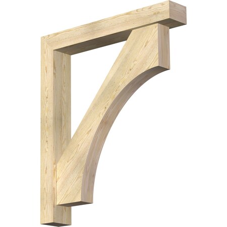 Ekena Millwork Westlake Block Rough Sawn Bracket w/ Offset Brace, Douglas Fir, 6"W x 38"D x 44"H BKT0604X38X44WTL05RDF
